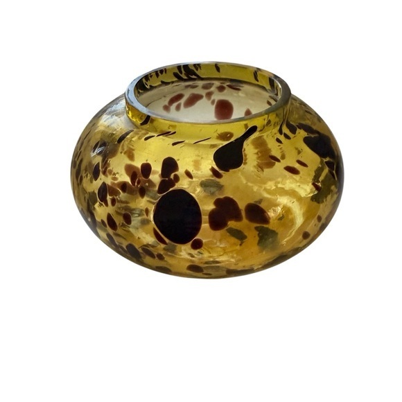 Vintage Mid-Century Hand-Blown Yellow Glass Vase – Artistic Retro Decor